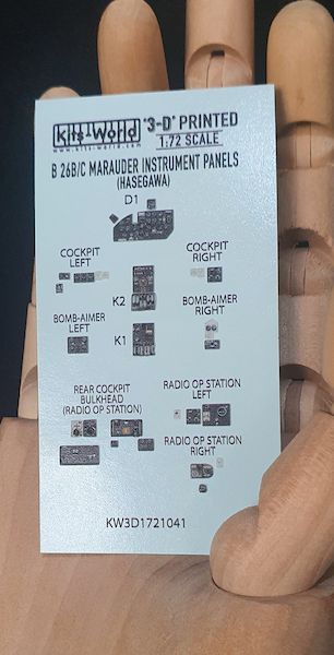 1:72 B-26 B/C Marauder 3D Full colour Instrument Panels (for Hasegawa and Hobby 2000 kits)
