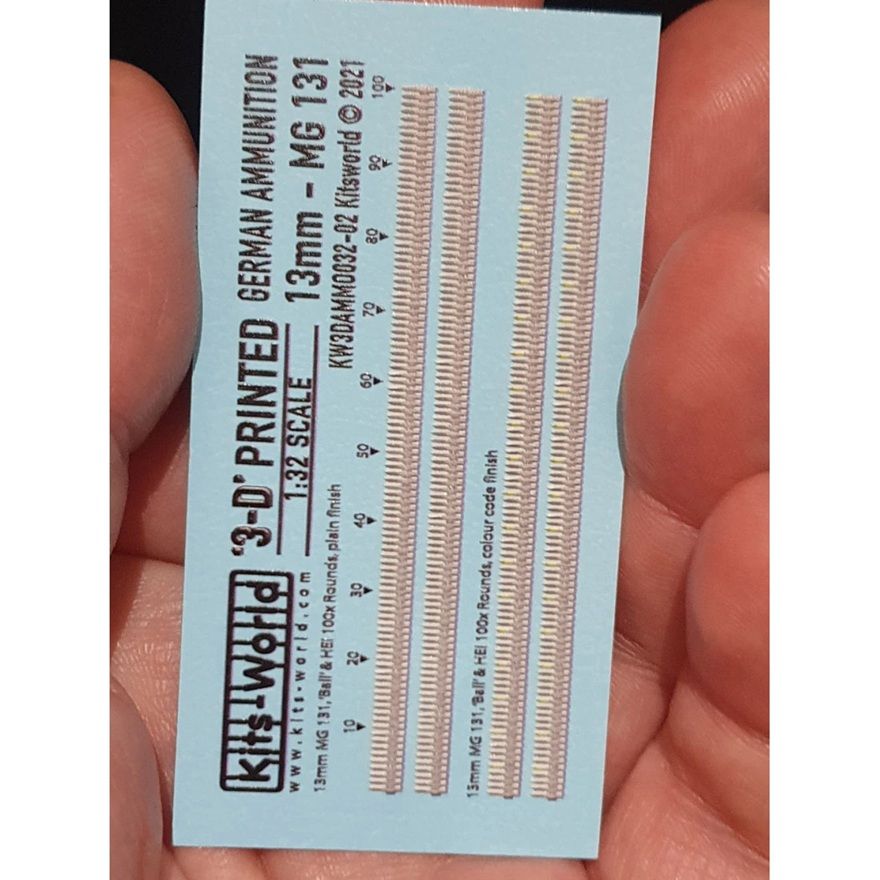 1:32 German 13mm MG 131 3D Decal Ammunition Belts (400 Rounds)