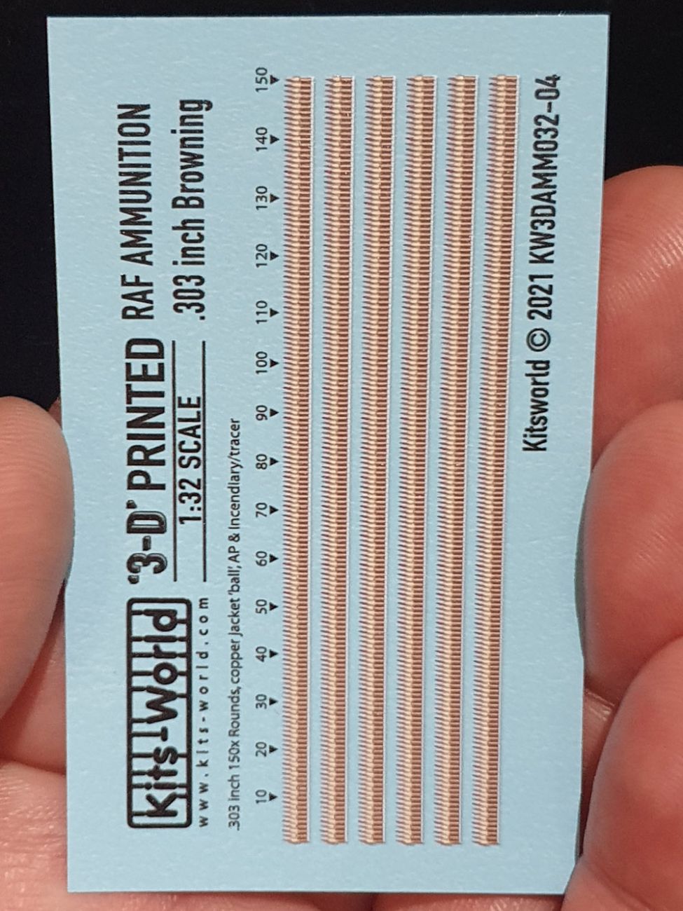 1:32 RAF .303 inch Browning 3D Decal Ammunition Belts (900 Rounds)