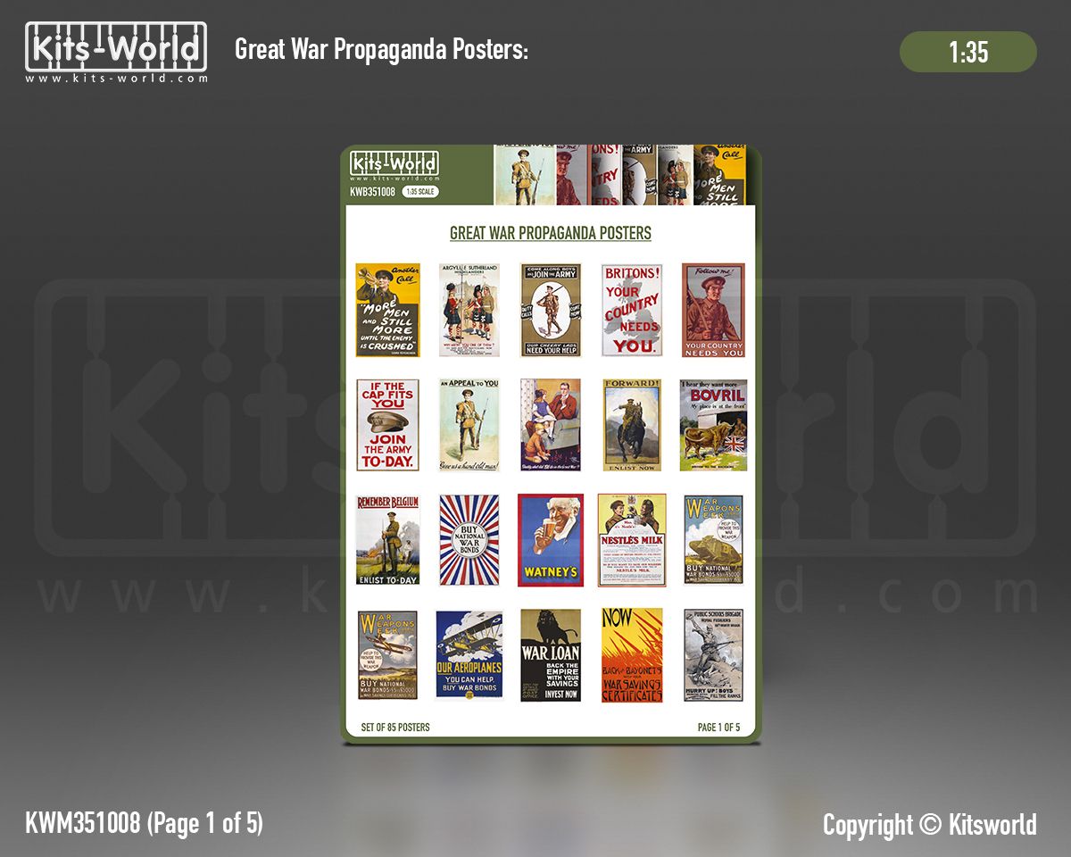1:35 Great War (World War I) Propaganda Posters -85 posters