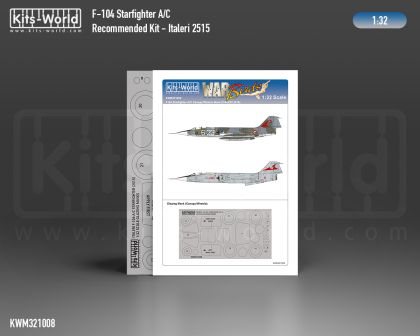 1:32 F-104G Starfighter wheels and canopy paint mask outside only (for Italeri 2514 kit)