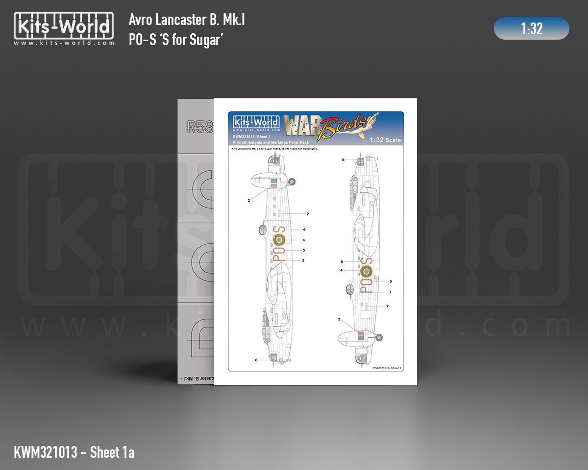 1:32 Avro Lancaster B.I/III sheet stencil scheme and the decal sheet (forBorder Model and Hong Kong Model kits)