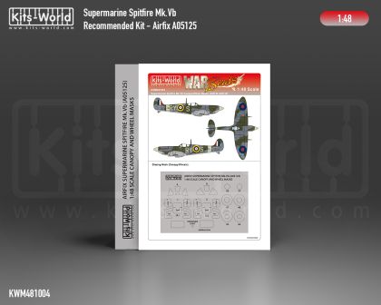 1:48 Supermarine Spitfire Mk.Vb wheels and canopy paint mask outside only (for Airfix 05125 kit)