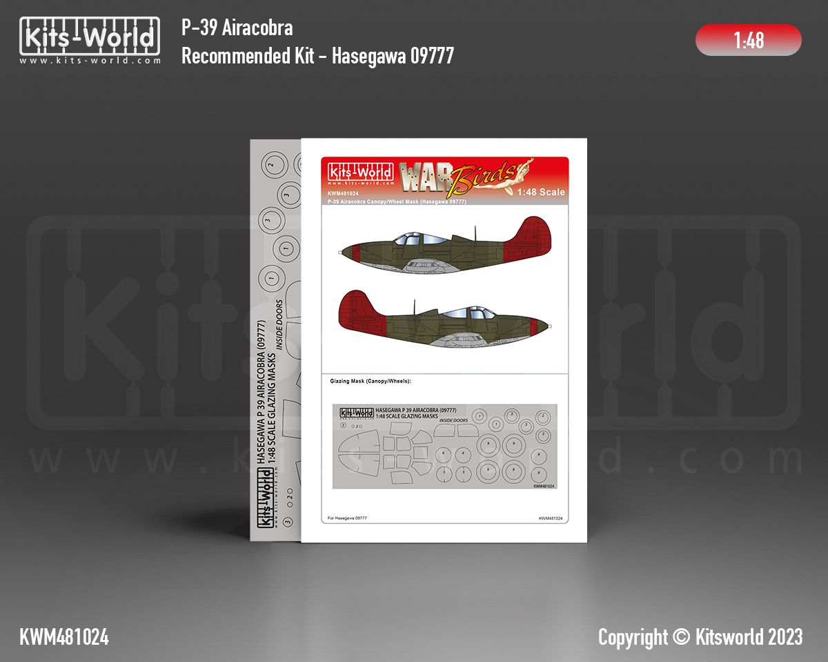 1:48 P-39 Airacobra Canopy/Wheel Mask Set (for Hasegawa 09777 kit)