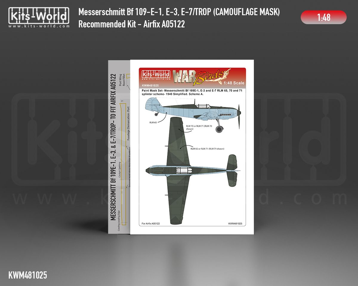 1:48 Messerschmitt Bf-109 E-1/3/7/TROP Splinter Scheme - Variation 1 (for Airfix 05122 kit)