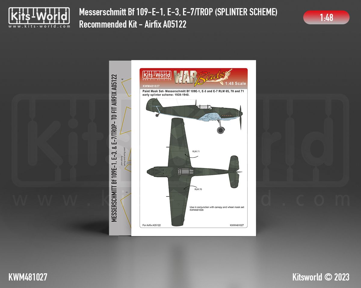1:48 Messerschmitt Bf-109 E-1/3/7/TROP - Splinter Scheme - Early 1939-1940 (for Airfix 05122 kit)