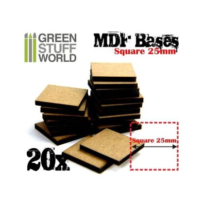 MDF Bases - Square 25 mm