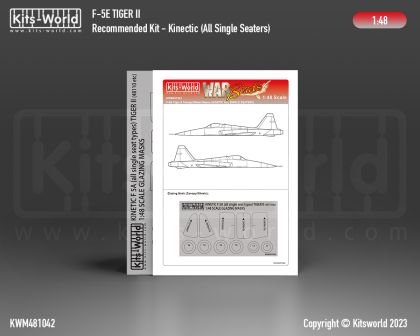 1:48 F-5 All single seat types TIGER II Canopy/Wheel Masks (for Kinetic Model Kits)