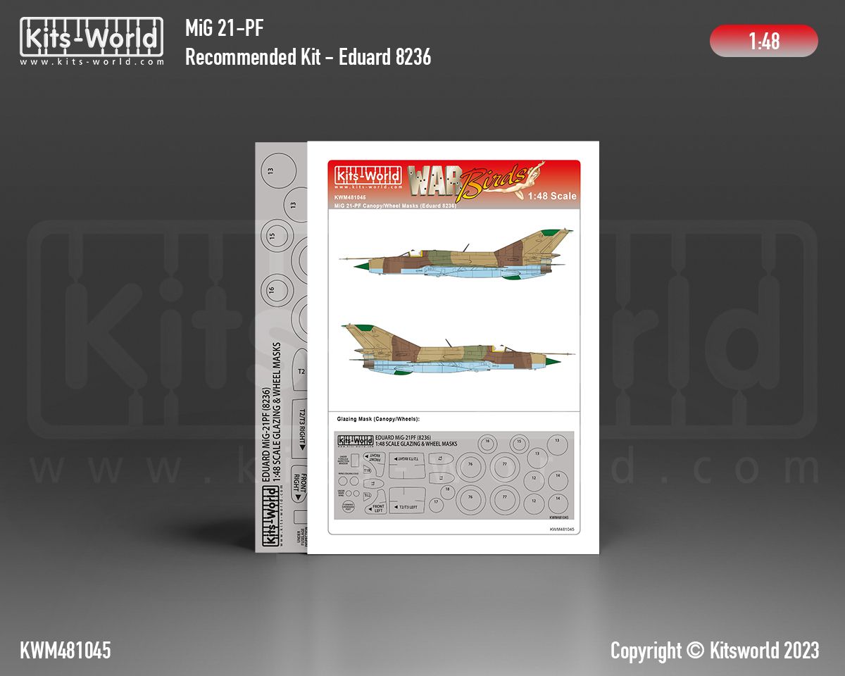 1:48 MiG-21 PF - Canopy and Wheel Masks (for Eduard 8236 kit)