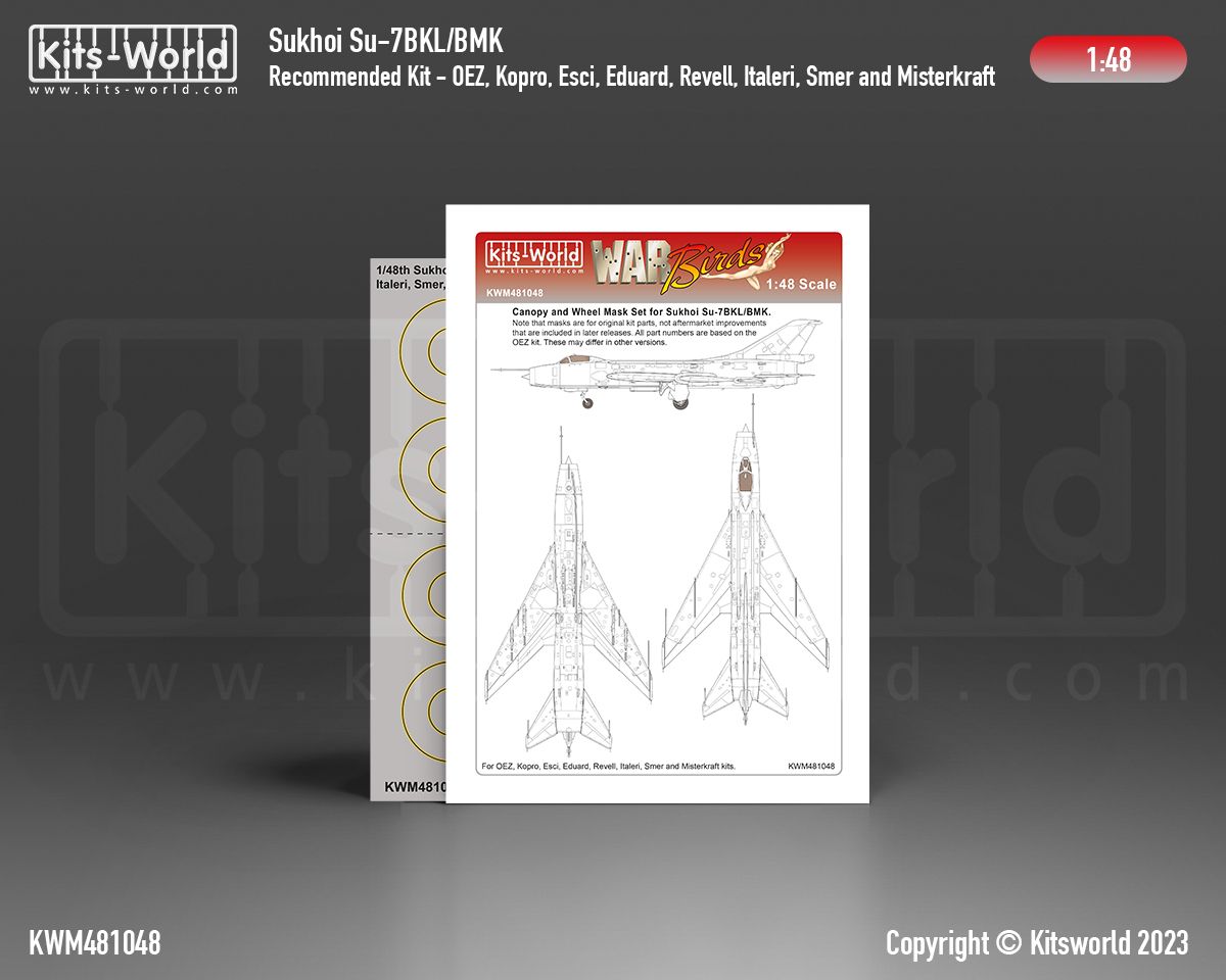 1:48 Sukhoi Su-7 - Canopy and Wheel Masks (for Eduard, Esci, Italeri, Kopro (ex KP), Misterkraft, OEZ, Smer and Revell kits)