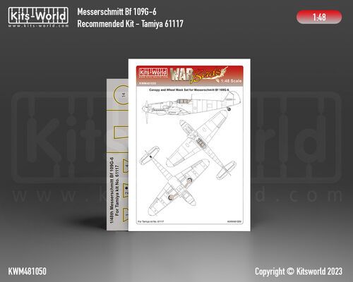 1:48 Messerschmitt Bf-109 G-6 - Wheels and Canopy Frame Paint Masks (for Tamiya 61117 kit)