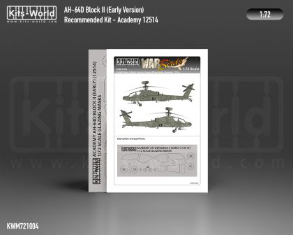 1:72 AH-64 D Block II Apache wheels and canopy paint mask outside only (for Academy 12514 kit)