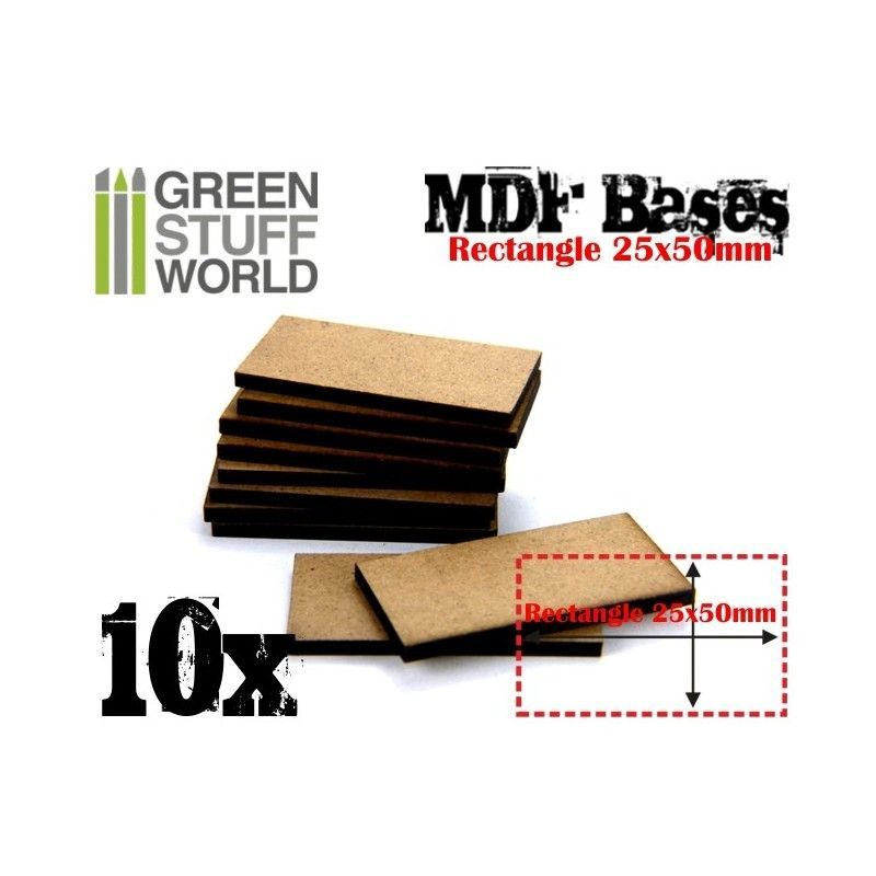 MDF Bases - Rectangle 25x50mm