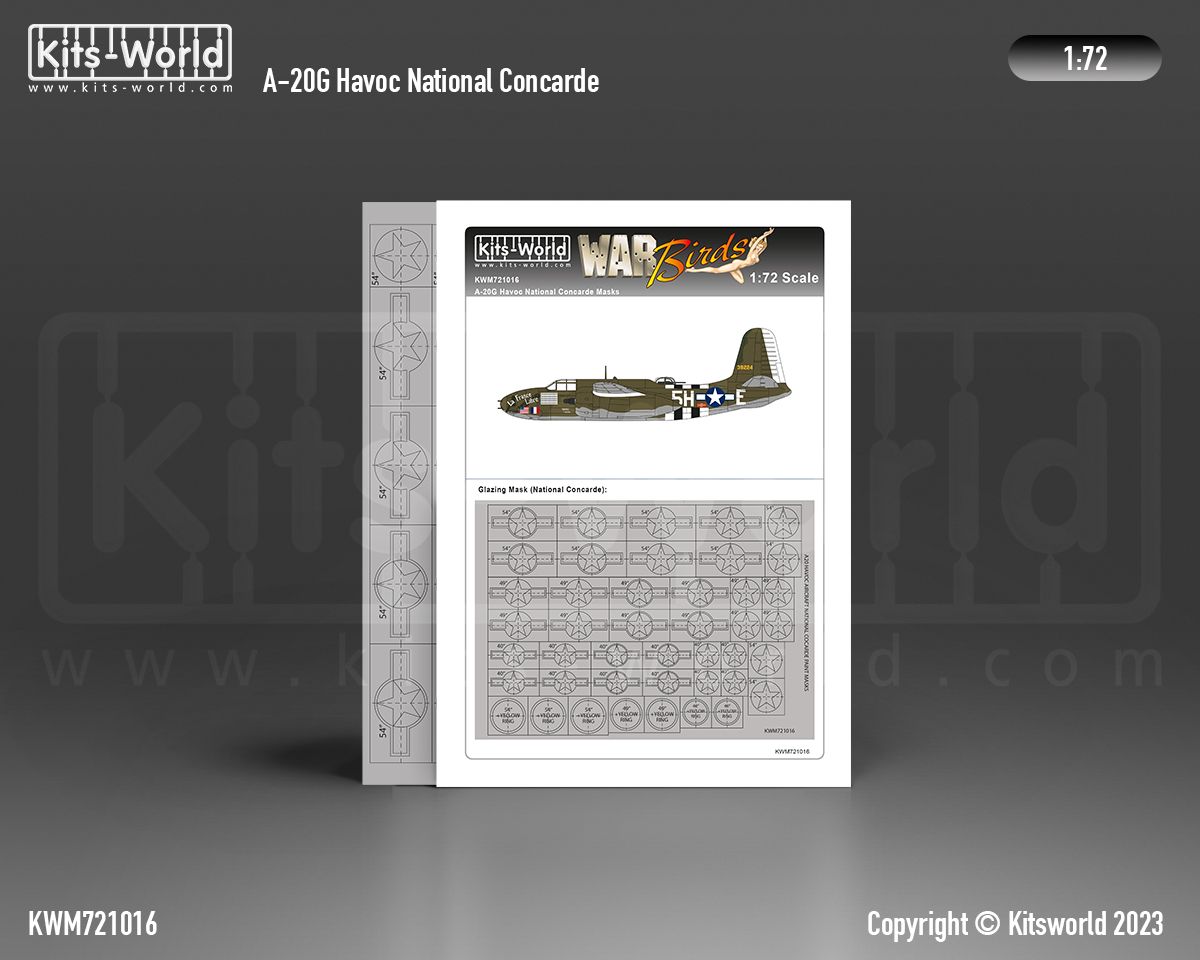 1:72 Douglas A-20 Havoc National Cocarde Mask Set (Suitable for all Manufacturers)