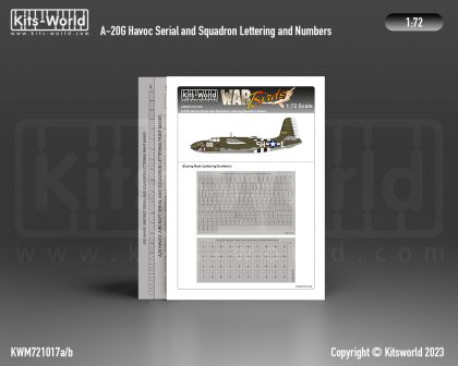 1:72 Douglas A-20 Havoc Squadron Lettering Mask Set (Suitable for all Manufacturers)