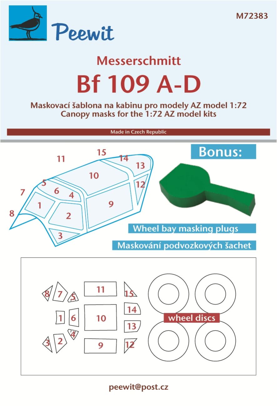 1:72 Bf-109A/Bf-109B/Bf-109C/Bf-109D