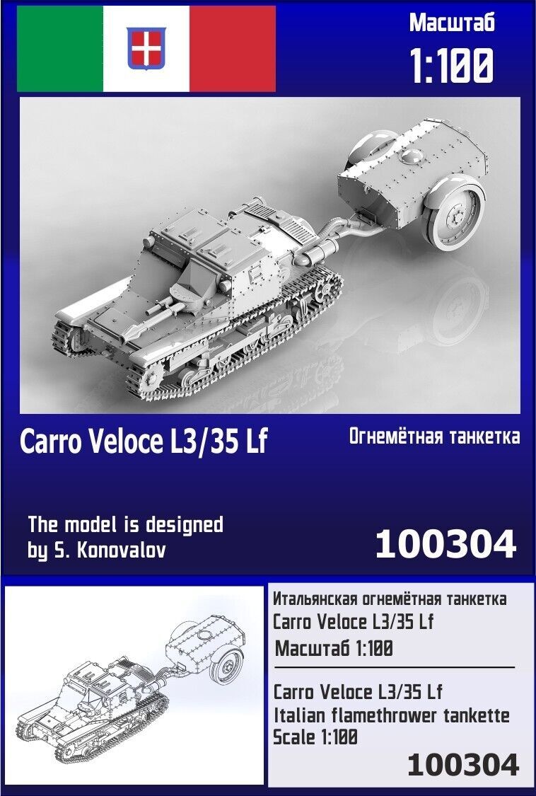 1:100 Carro Veloce L3/35 Lf Italian Flamethrower Tankette