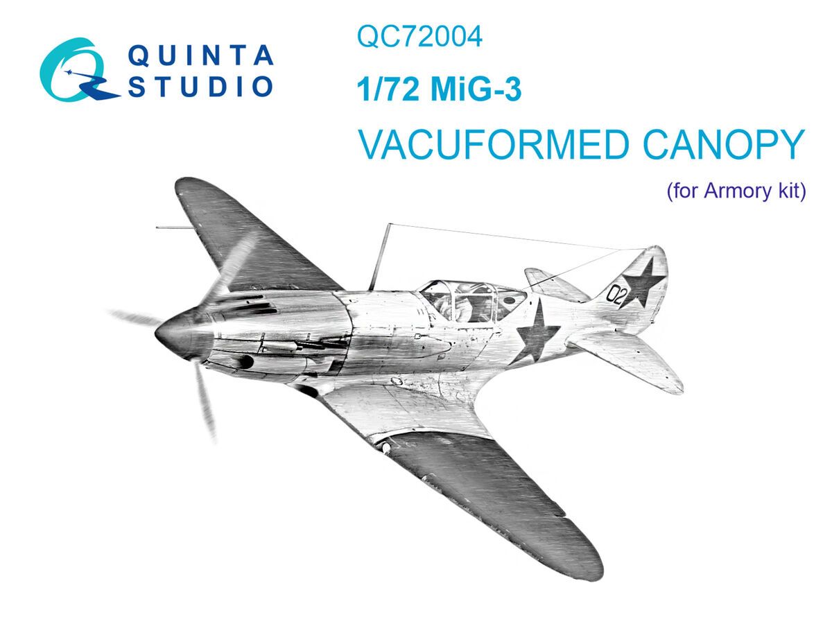 1:72 MiG-3 - Vacuumed Clear Canopy (for Armory Kits)