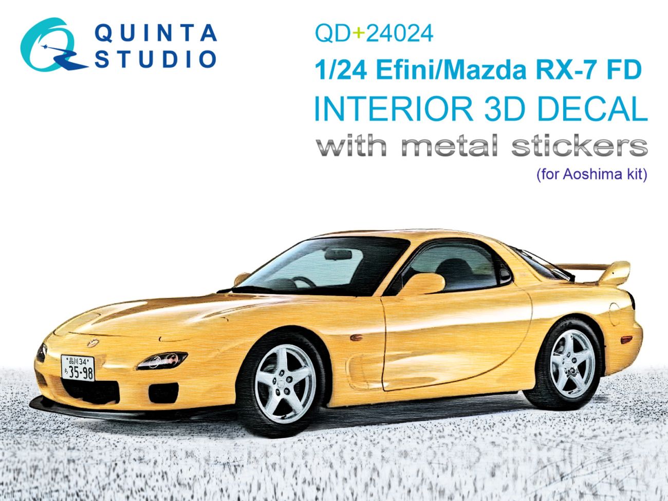 1:24 Efini-Mazda RX-7FD - 3D-Printed & Coloured Interior on Decal Paper (for Aoshima Kits)