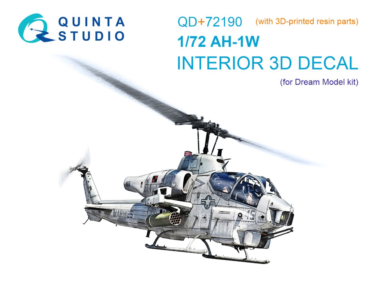 1:72 Bell AH-1 W - 3D-Printed & Coloured Interior on Decal Paper (for Dream Model Kits)