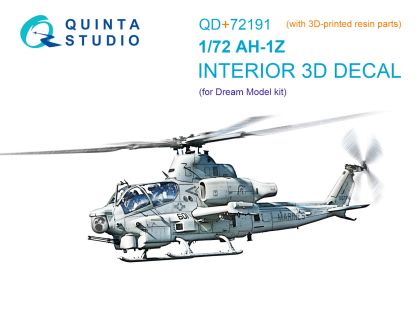 1:72 Bell AH-1 Z - 3D-Printed & Coloured Interior on Decal Paper (for Dream Model Kits)