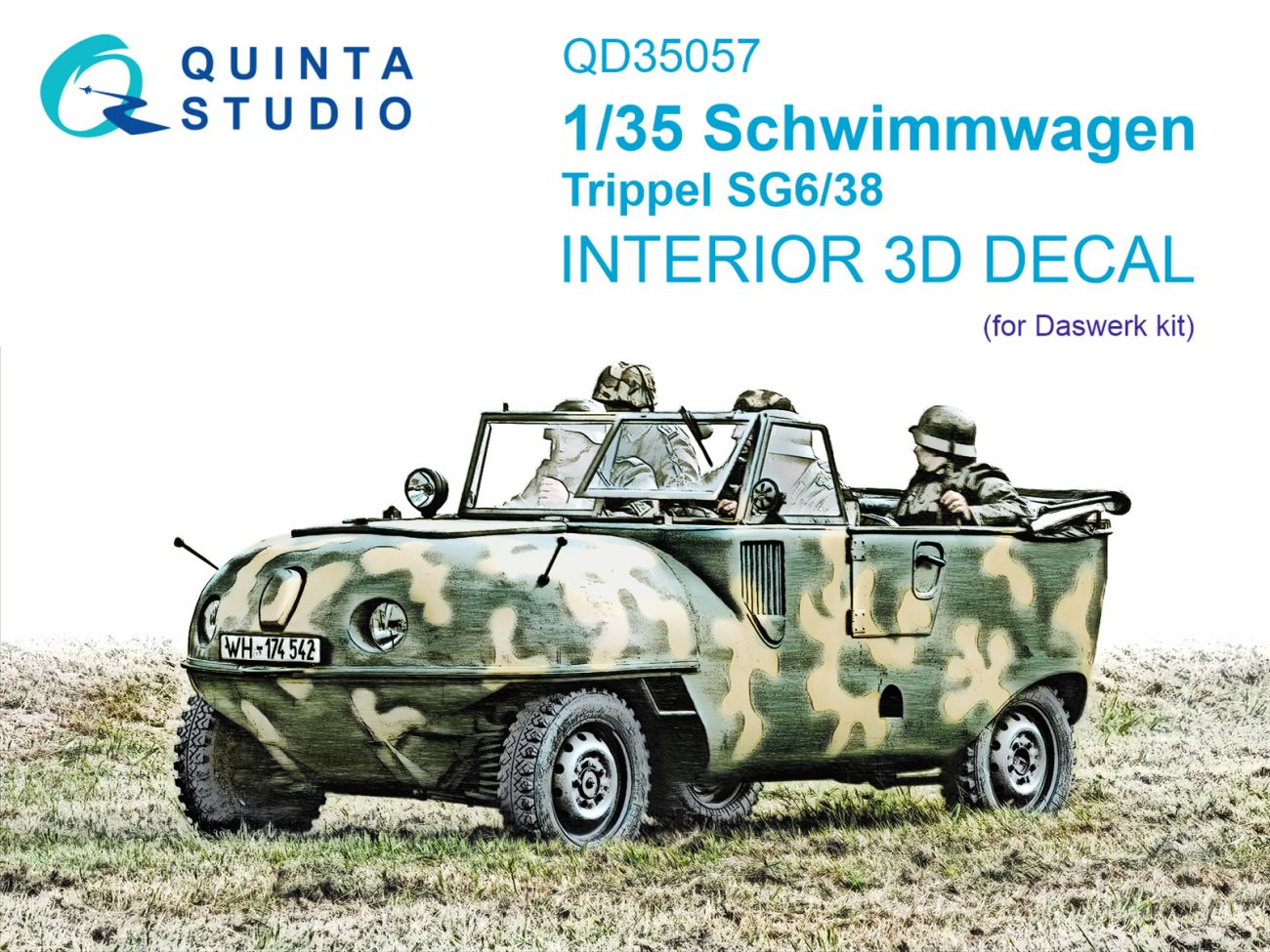 1:35 Schwimmwagen Trippel SG6/38 - 3D-Printed & Coloured Interior on Decal Paper (for Das Werk Kits)