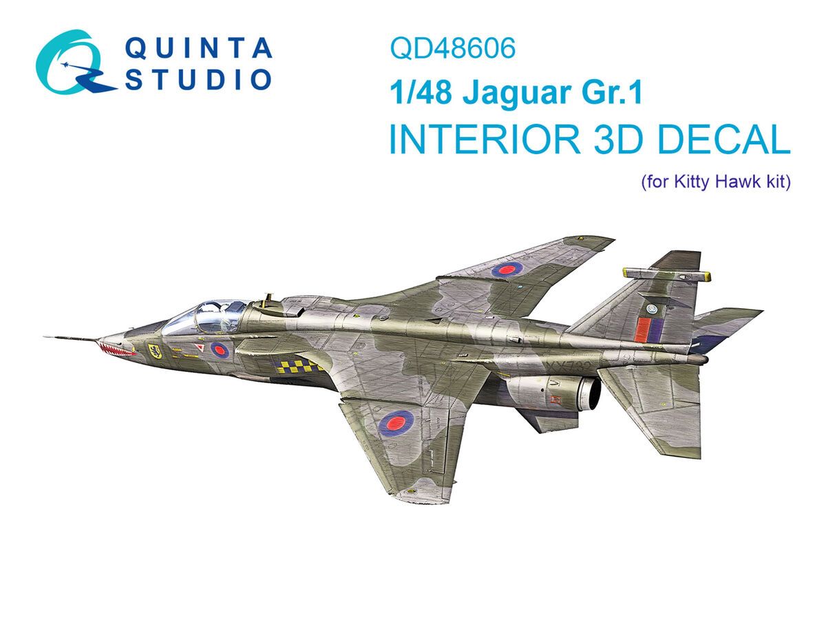 1:48 Jaguar Gr.1 3D-Printed & coloured Interior on decal paper (Kitty Hawk)