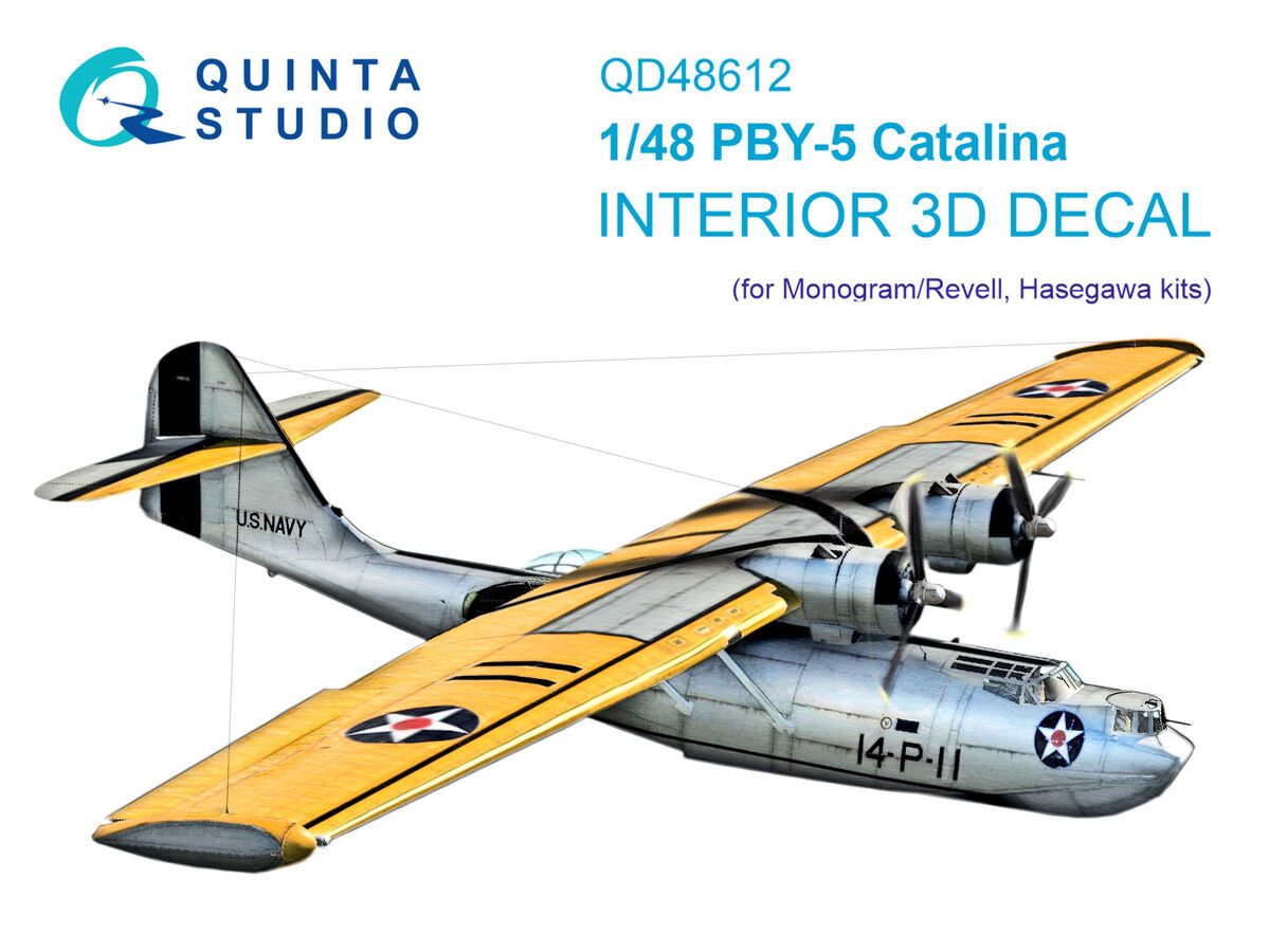 1:48 PBY-5 Catalina 3D-Printed & coloured Interior on decal paper (Revell/Monogram)
