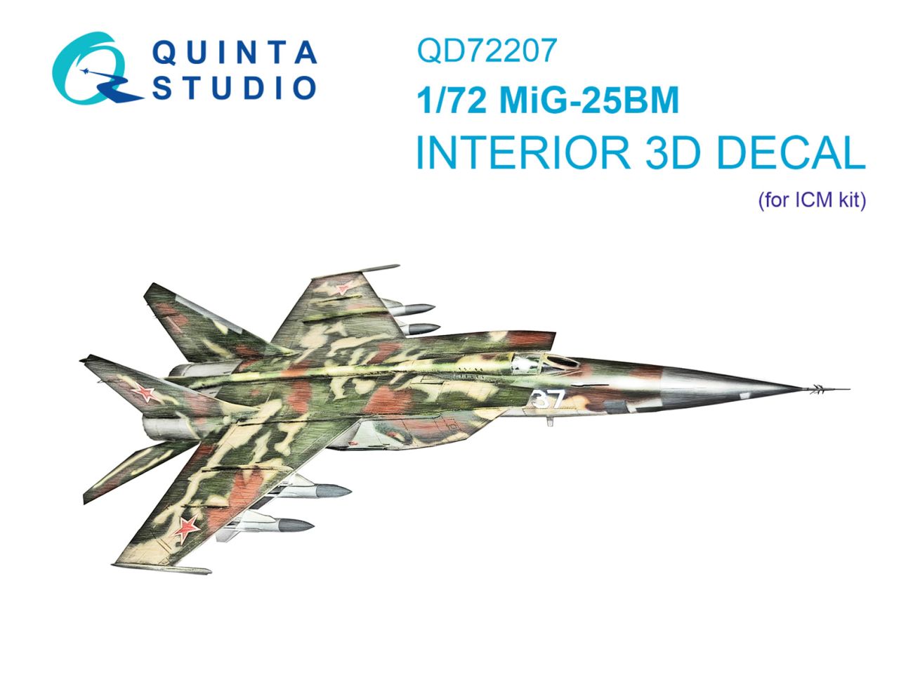 1:72 MiG-25 BM - 3D-Printed & Coloured Interior on Decal Paper (for ICM Kits)