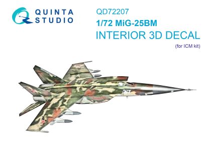 1:72 MiG-25 BM - 3D-Printed & Coloured Interior on Decal Paper (for ICM Kits)