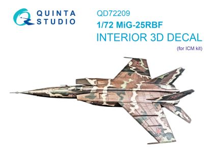 1:72 MiG-25 RBF - 3D-Printed & Coloured Interior on Decal Paper (for ICM Kits)