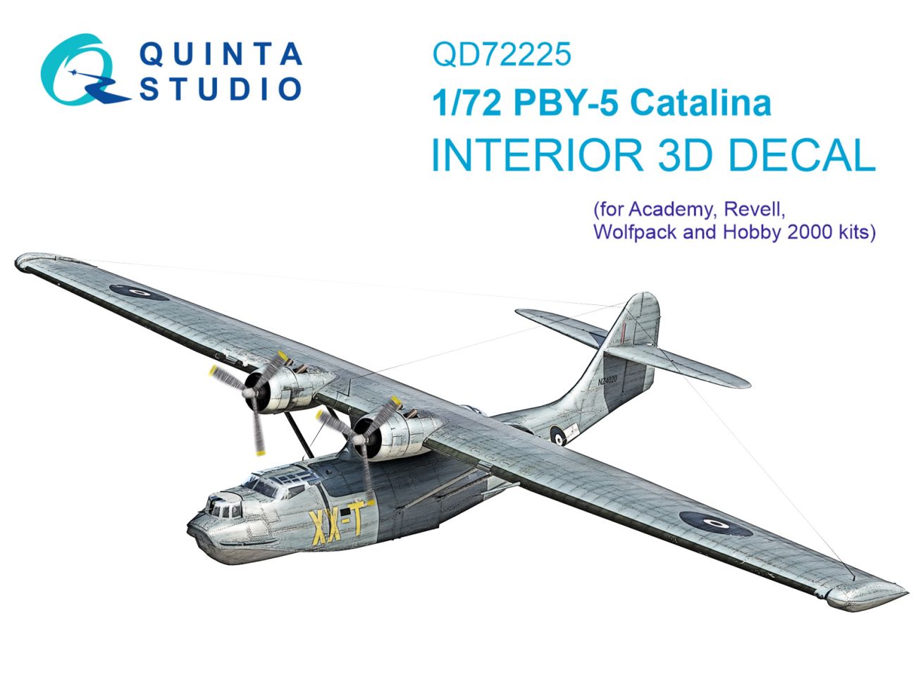 1:72 PBY-5 Catalina - 3D-Printed & Coloured Interior on Decal Paper (for Academy Kits)
