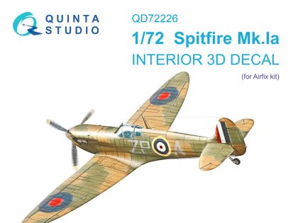 1:72 Spitfire Mk.Iа - 3D-Printed & Coloured Interior on Decal Paper (for Airfix Kits)