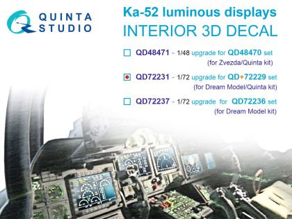 1:72 Kamov Ka-52 - Luminous Displays Upgrade for QD+72229 Set Only (for Dream Model / Quinta Kits)