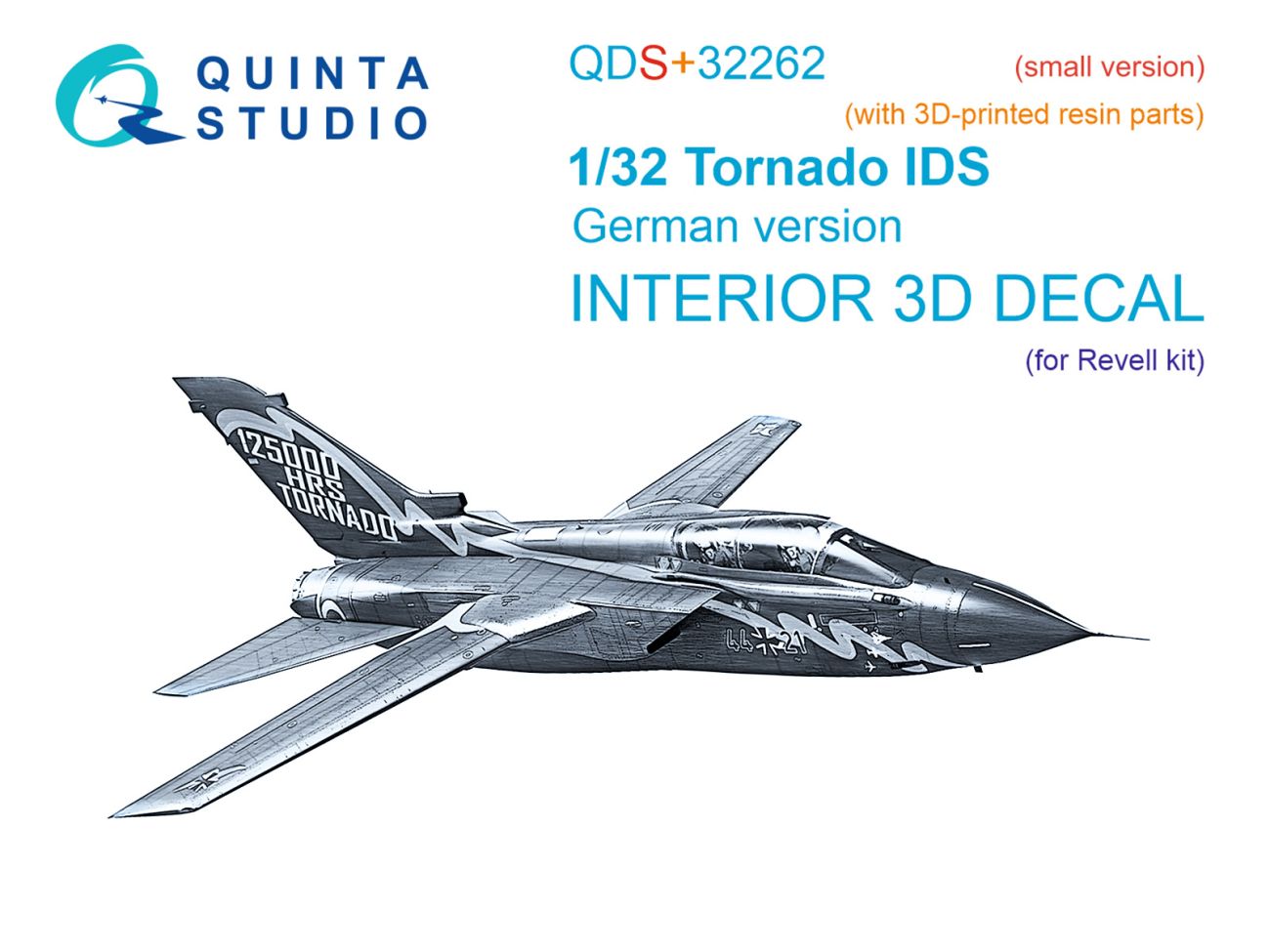 1:32 Tornado IDS German - 3D-Printed & Coloured Interior on Decal Paper with 3D-printed Resin Parts (for Revell Kits / Small Version)