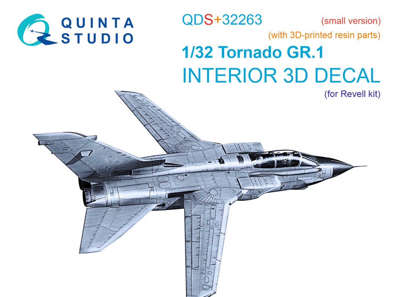 1:32 Tornado GR.1 - 3D-Printed & Coloured Interior on Decal Paper with 3D-printed Resin Parts (for Revell Kits / Small Version)