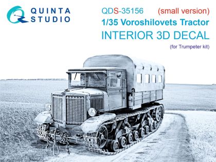 1:35 Voroshilovets Tractor - 3D-Printed & Coloured Interior on Decal Paper (for Trumpeter Kits / Small Version)