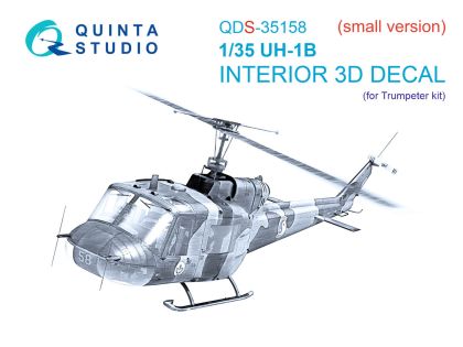 1:35 UH-1B 3D-Printed & coloured Interior on decal paper (Trumpeter) (Small version)