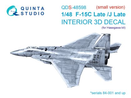 1:48 F-15C Late/F-15J Late 3D-Printed & coloured Interior on decal paper (Hasegawa) (Small version)