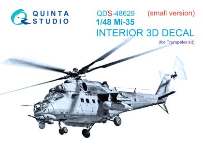 1:48 Mil Mi-35 - 3D-Printed & Coloured Interior on Decal Paper (for Trumpeter Kits / Small Version)