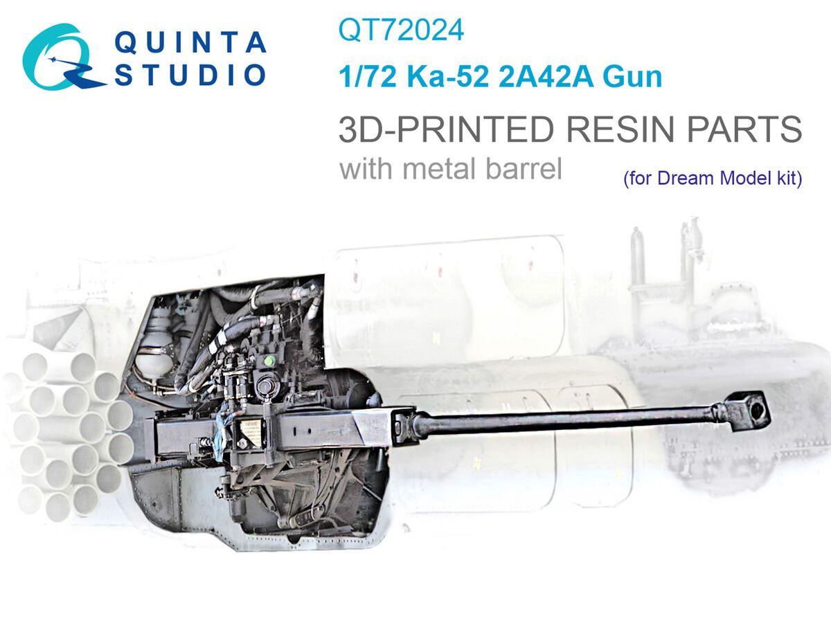 1:72 2A42 Gun with Metal Barrel for Ka-52 (for Dream Model Kits