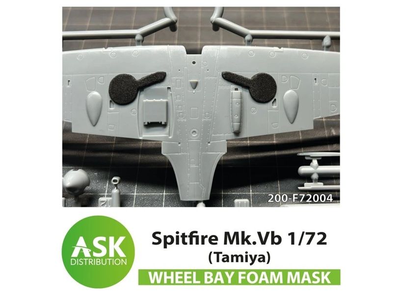 1:72 Spitfire Mk.Vb wheel bay FOAM flexibel mask for Tamiya