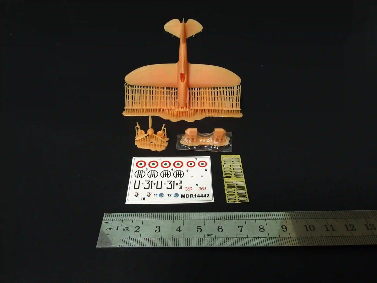 1:144 Reggiane Re.2001 with etched parts and decals (3D-Printed)