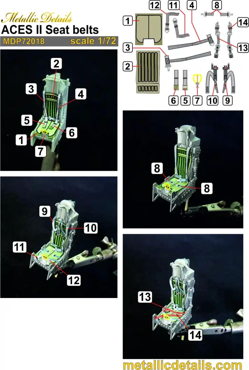 1:72 ACES II Seat belts (3D-Printed)