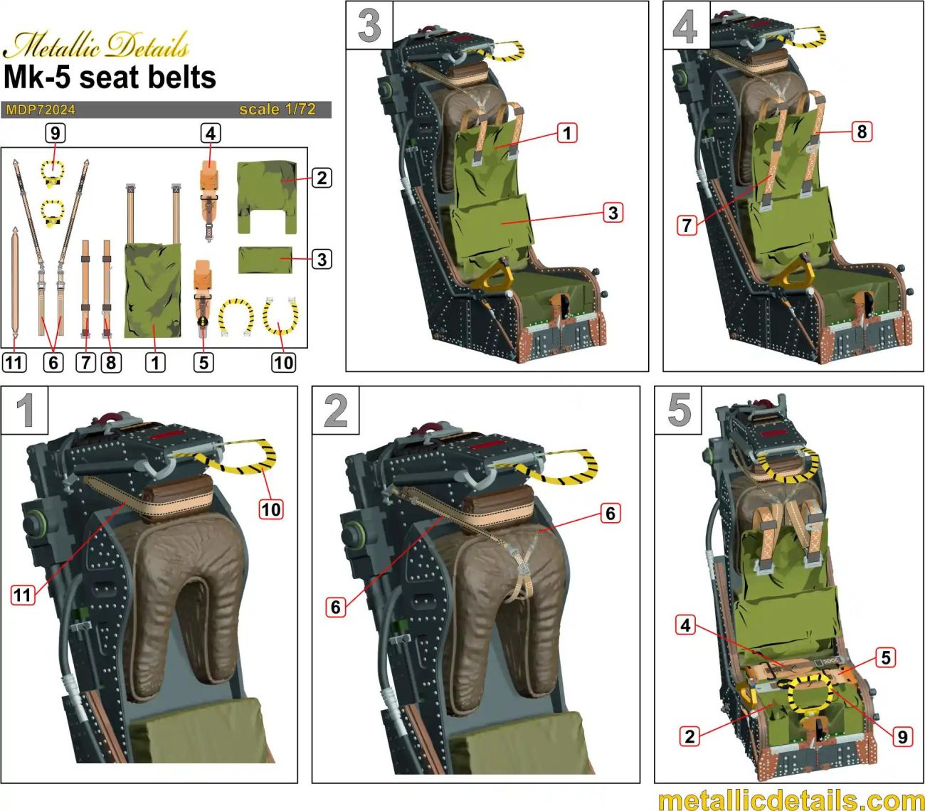 1:72 Mk-5 Seat belts (3D-Printed)