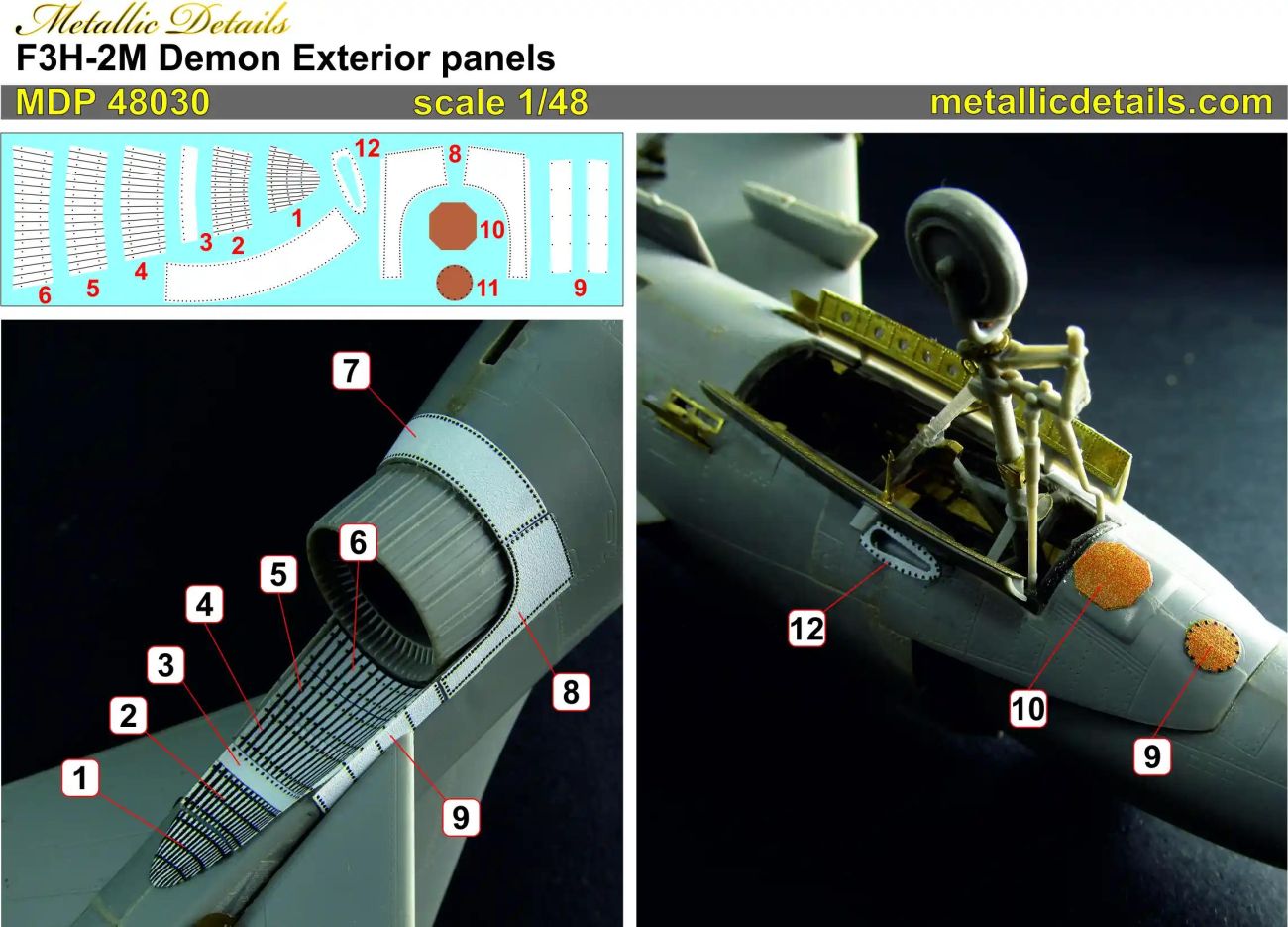 1:48 F3H-2M Demon. Exterior panels (3D-Printed)