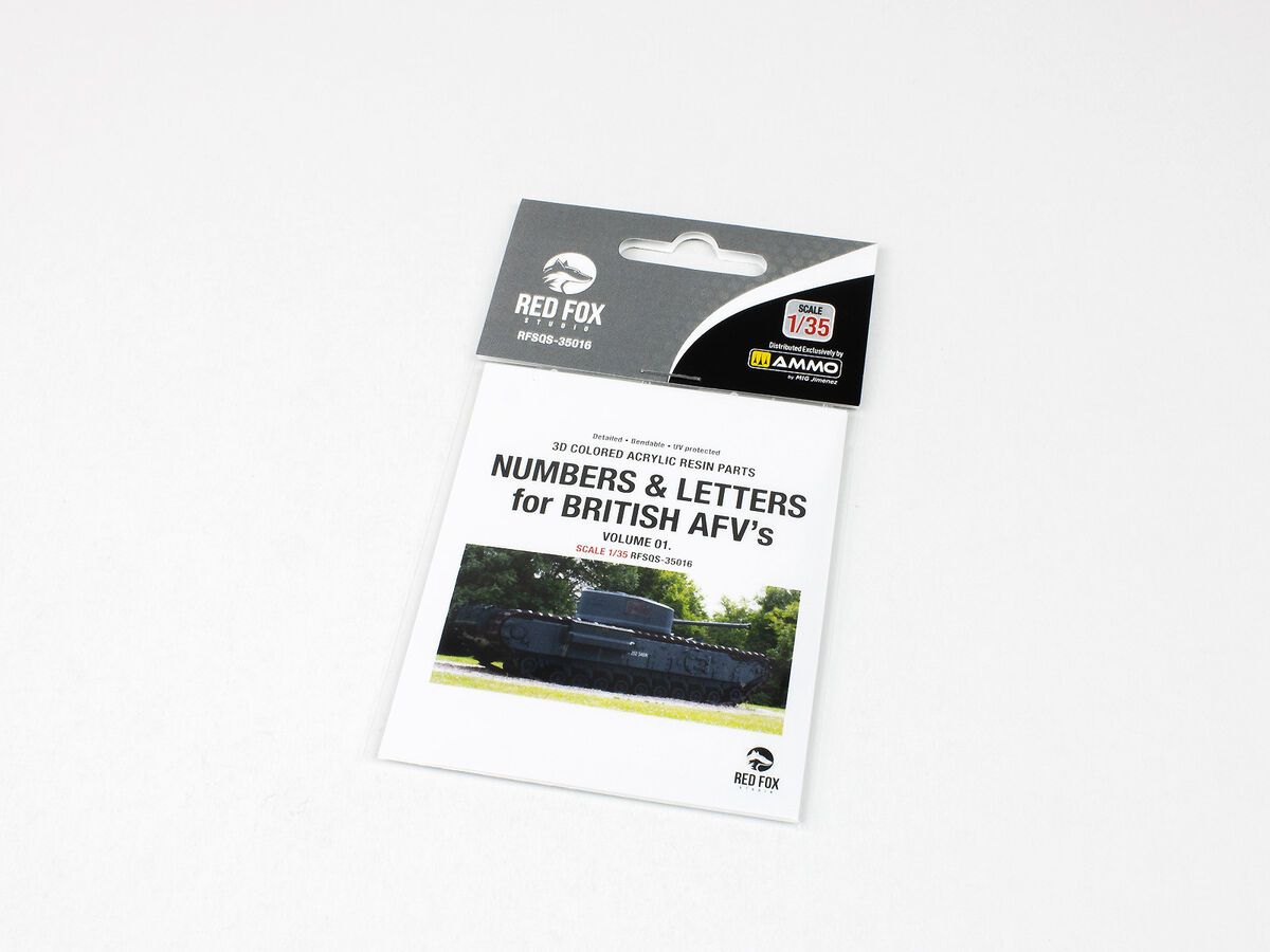 1:35 3D Resin Casting Numeral & Letters for British AFV’s vol.01