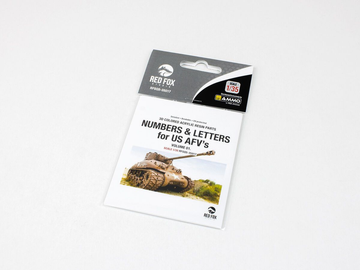 1:35 3D Resin Casting Numeral & Letters for US AFV’s vol.01