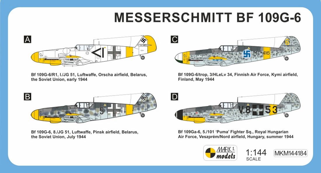 1:144 Messerschmitt Bf-109G-6 'Eastern Front' 2in1