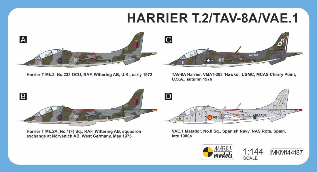 1:144 BAe Harrier T.2/TAV-8A/TAV-8S 'Tall Fin'